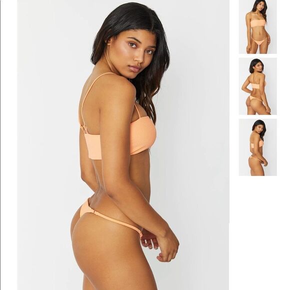 Frankie’s Bikinis Scarlett Ribbed Top in Sunrise - Picture 3 of 11